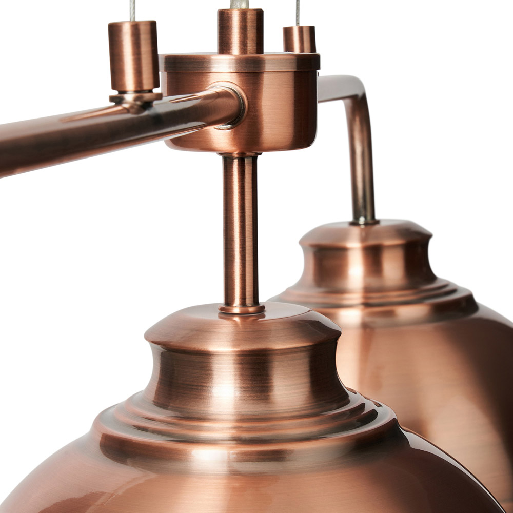 Inlight Brooke 3 Light Dome Diner Rose Gold Pendant Light Image 3