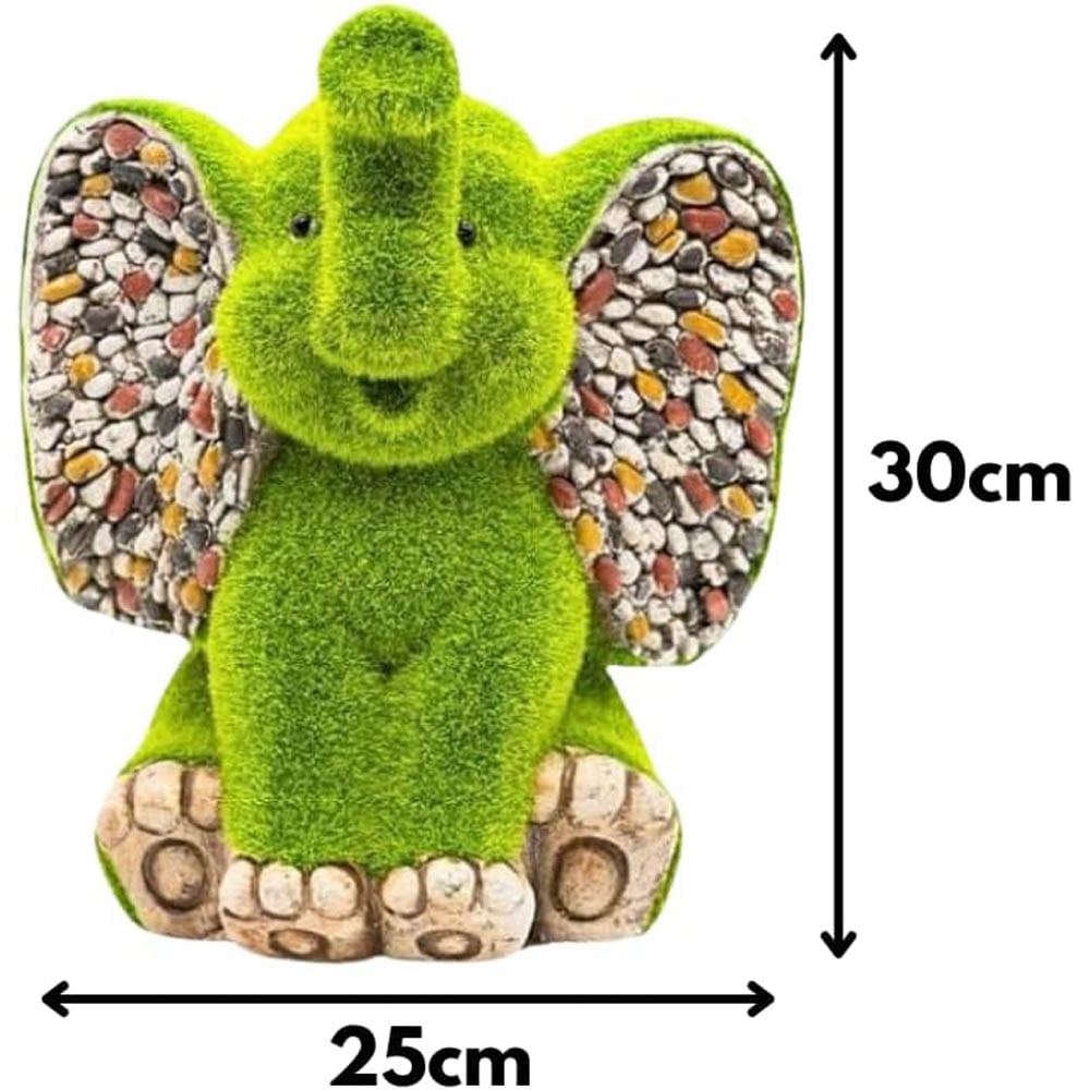 Marco Paul Stone and Grass Effect Resin Elephant Garden Ornament Image 9
