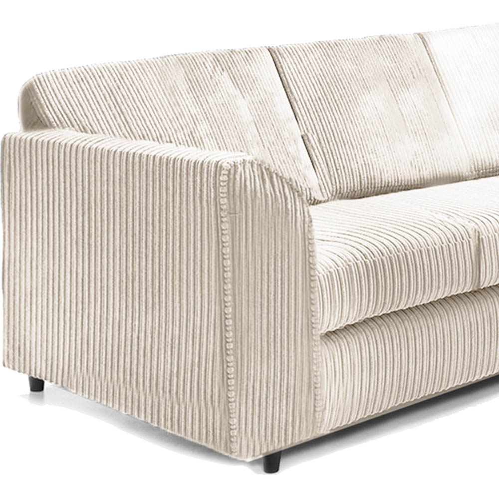 Luxor 5 Seater Cream Jumbo Cord Full Back L Shaped Corner Sofa Set Image 3