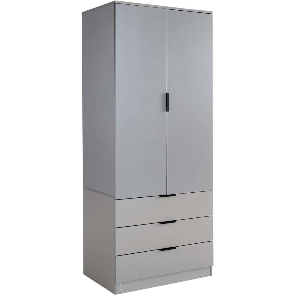 Home Source Phoenix 2 Door 3 Drawer Grey Wardrobe Image 2