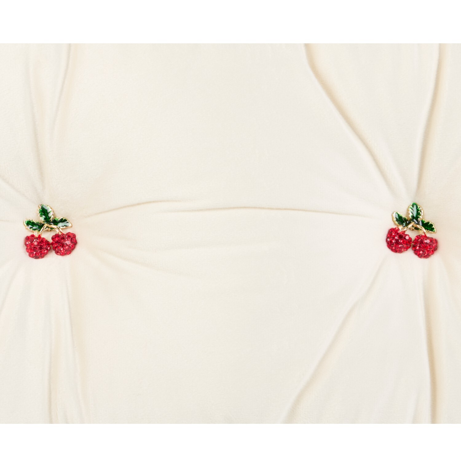 Cherries Embellished Cushion Off White Image 3