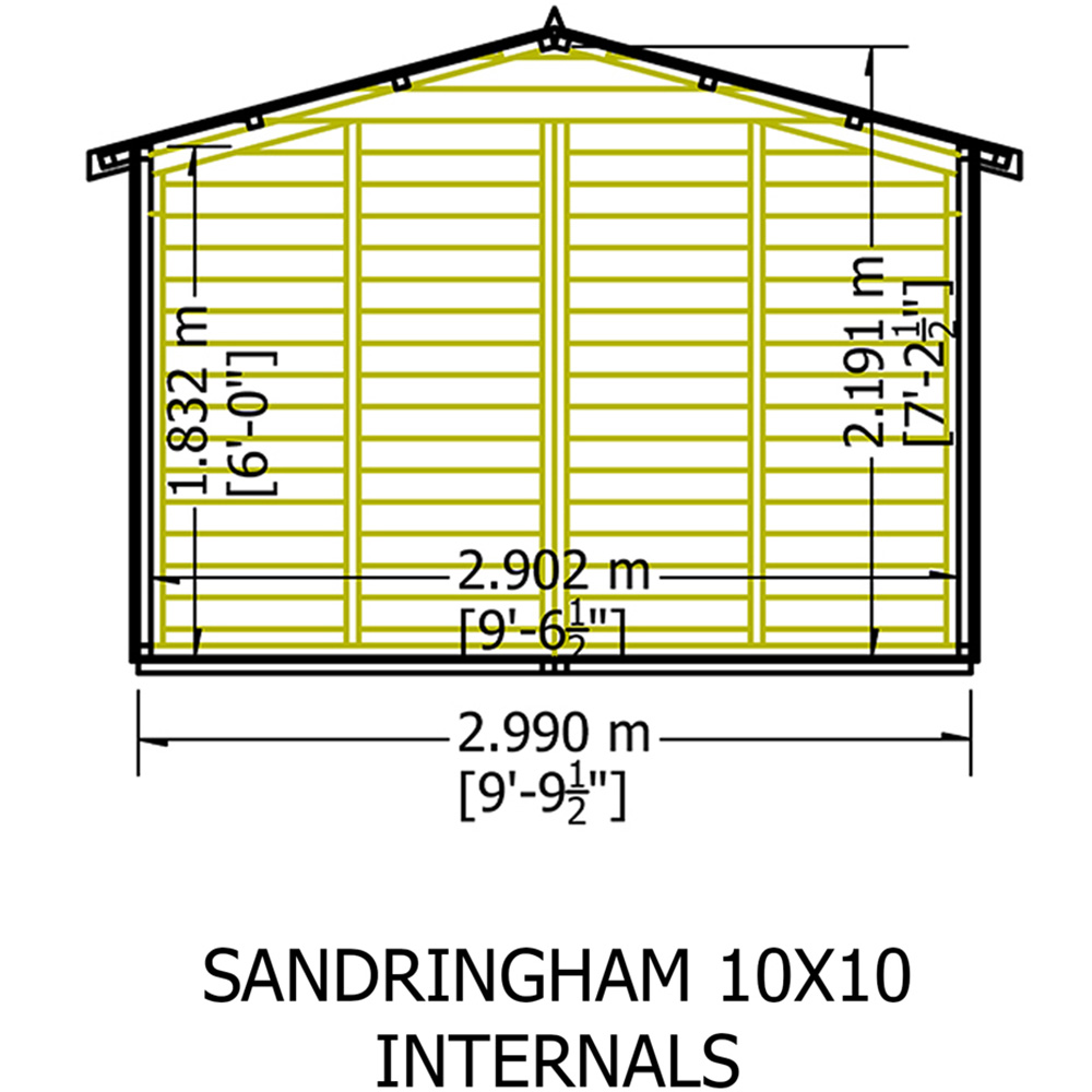 Shire Goodwood 10 x 10ft Shiplap Style C Security Cabin Apex Summerhouse Image 8