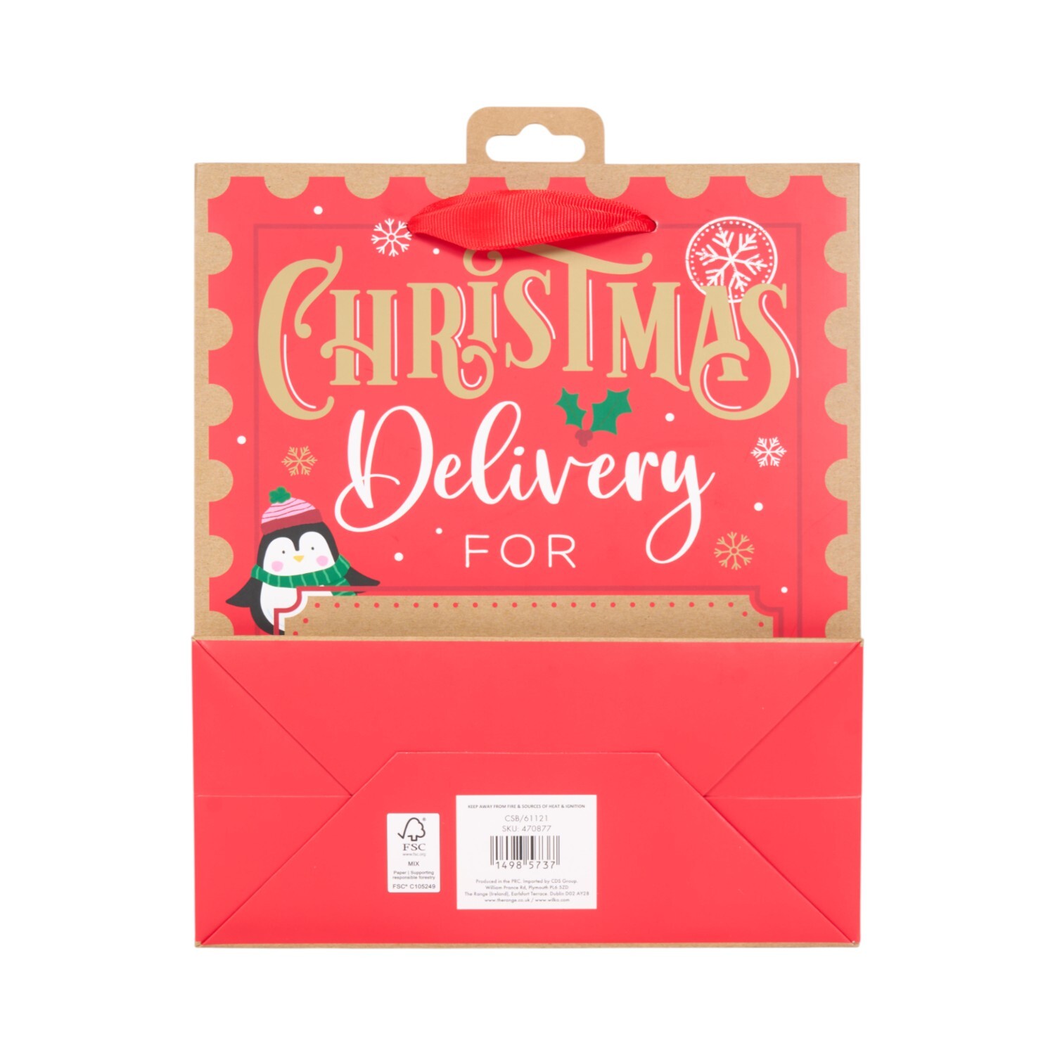 Personalised Christmas Gift Bag Red Medium Image 6