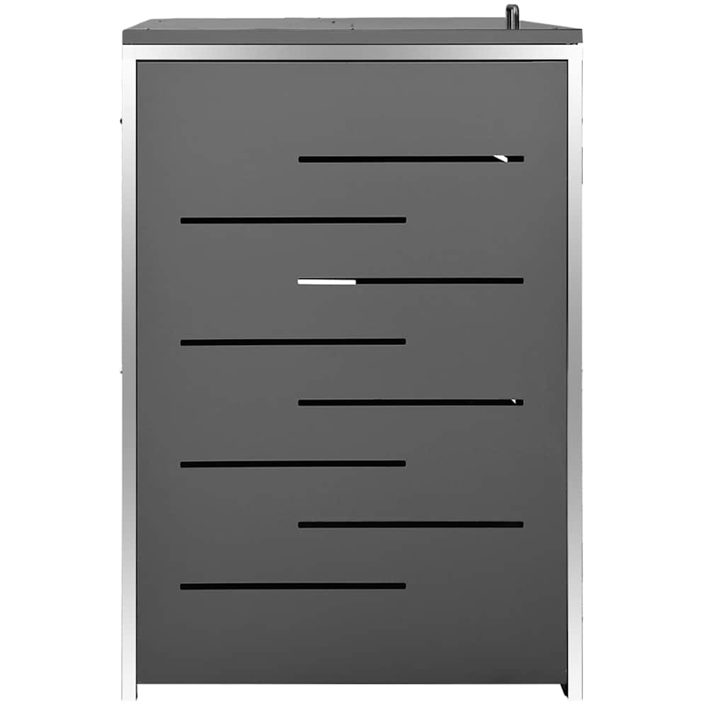 Walplus Anthracite Stainless Steel 3 Wheelie Bin Shed Image 6