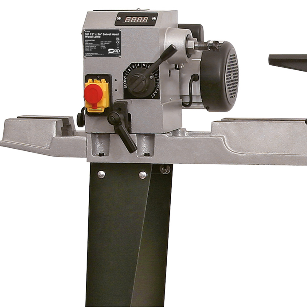 SIP Cast Iron Swivel Head Wood Lathe 12 x 36 inch Image 2
