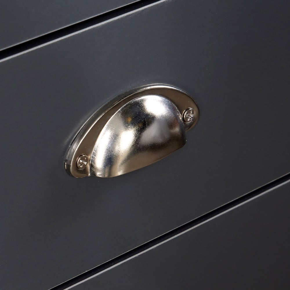 Home Source Camden 2 Drawer Graphite Grey Bedside Table Image 4