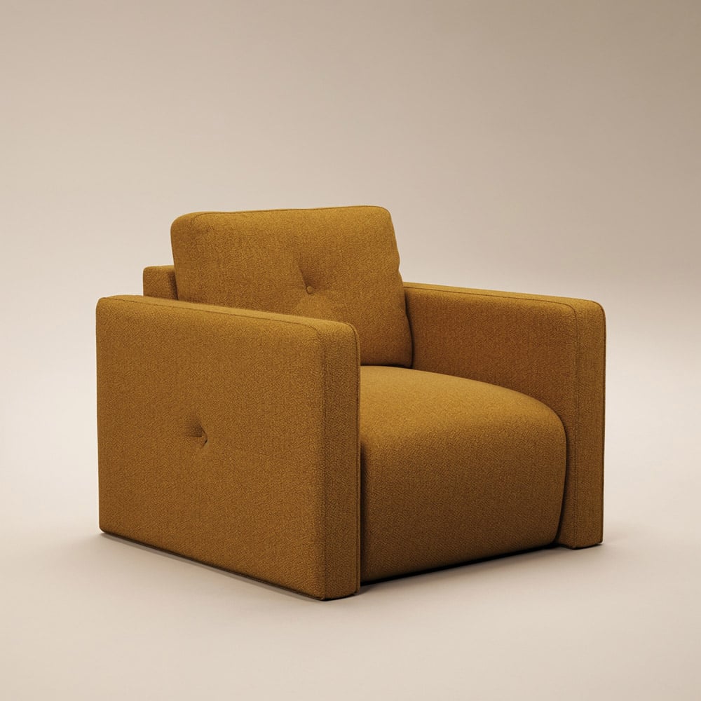 Solace+Co Wilfie Mustard Chenille Armchair Image 2