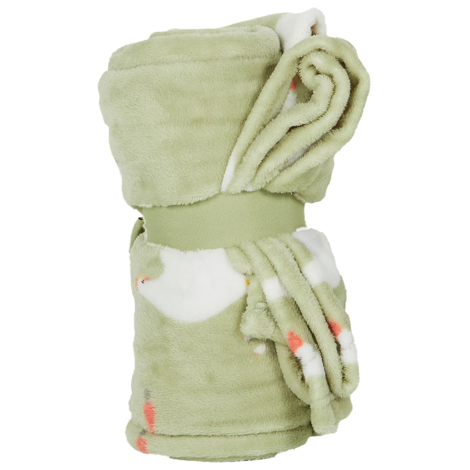 Spring Farm Animals Fleece Throw - Green Image 2