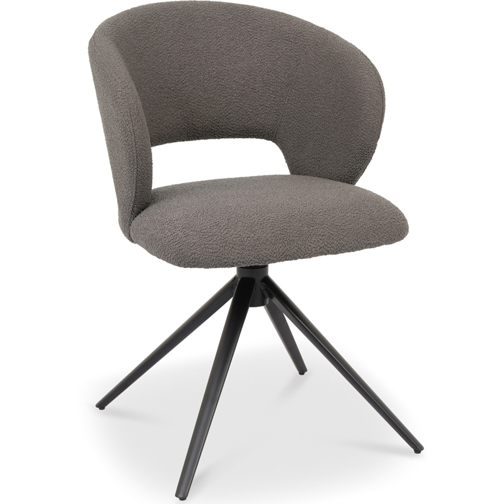 Bentley Designs Stella Grey Boucle Fabric Swivel Chair Image 2