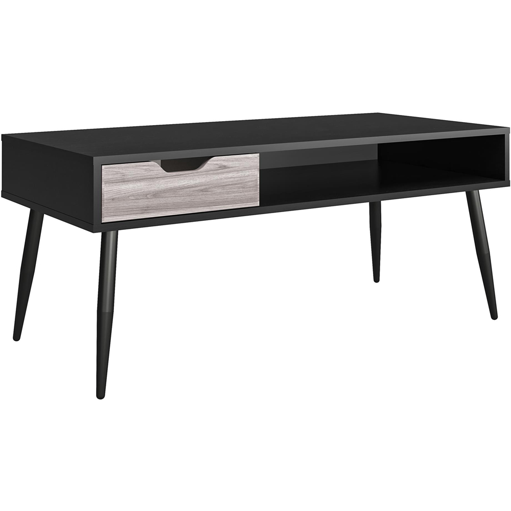 Dorel Copley Single Drawer Black and Oak Coffee Table Image 3