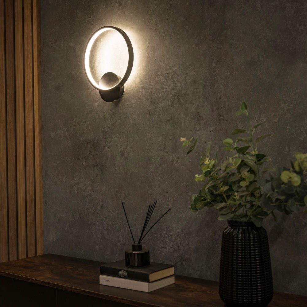 ValueLight Infinity Matt Black Circle Outdoor Wall Light Image 3