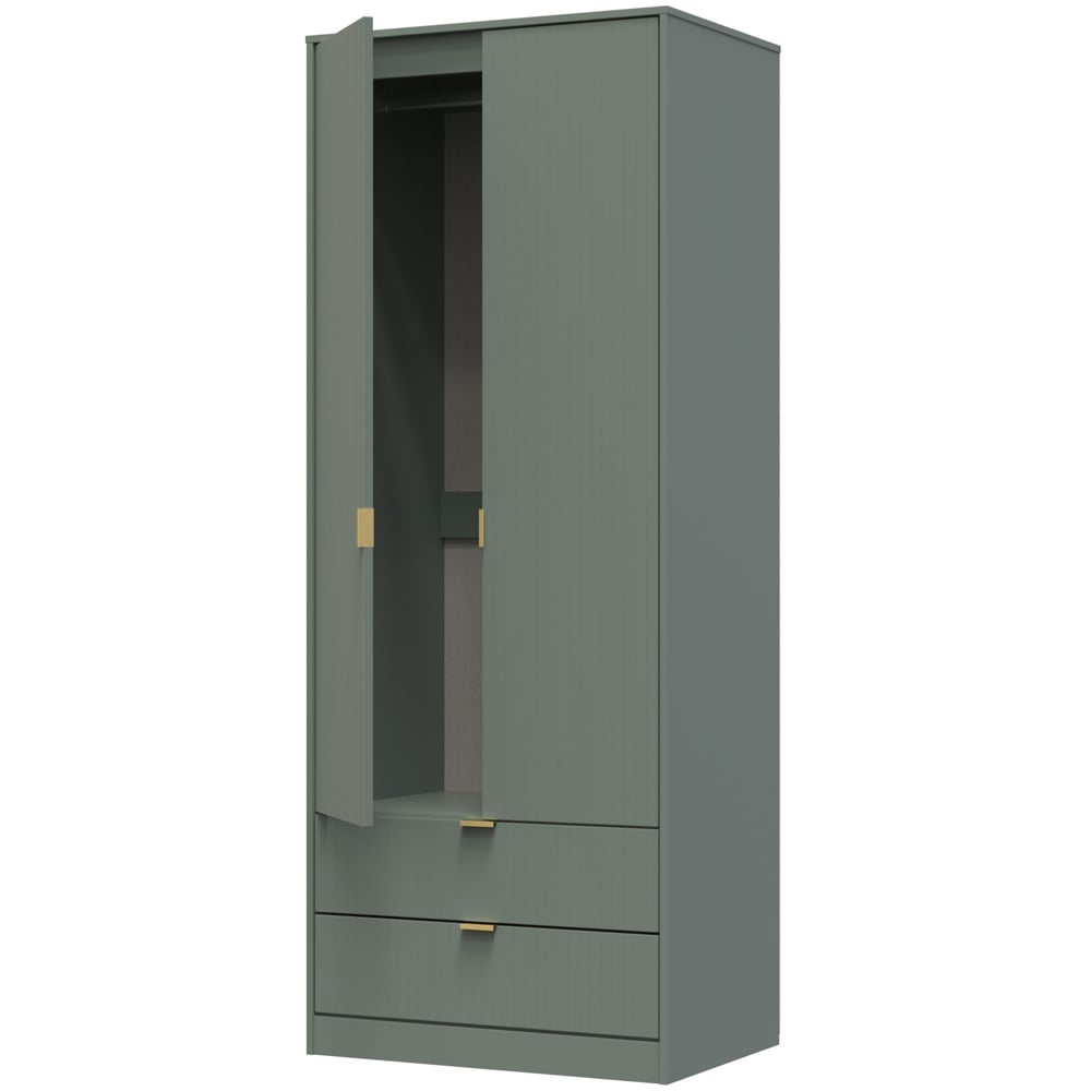 Crowndale 2 Door 2 Drawer Reed Green Wardrobe Ready Assembled Image 4