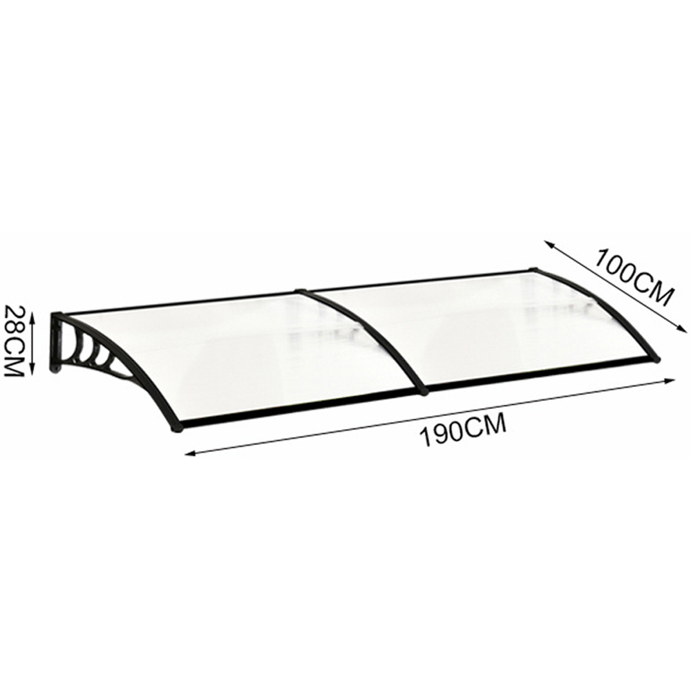 Living and Home Black Window and Door Awning Canopy with Brackets 1.9m Image 6