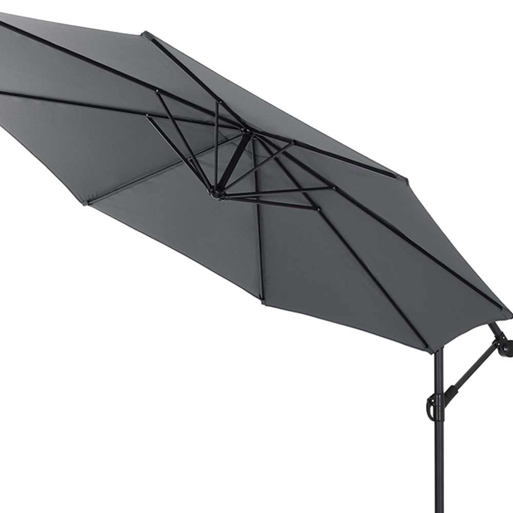 Living and Home Dark Grey Cantilever Parasol with Square Base 3m Image 5