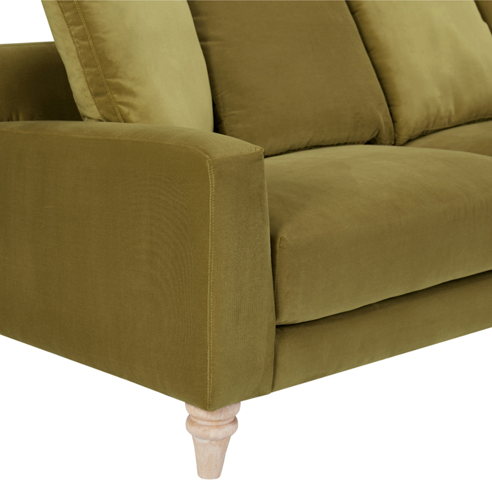 Home Detail Covent 3 Seater Olive Green Velvet Sofa Image 7