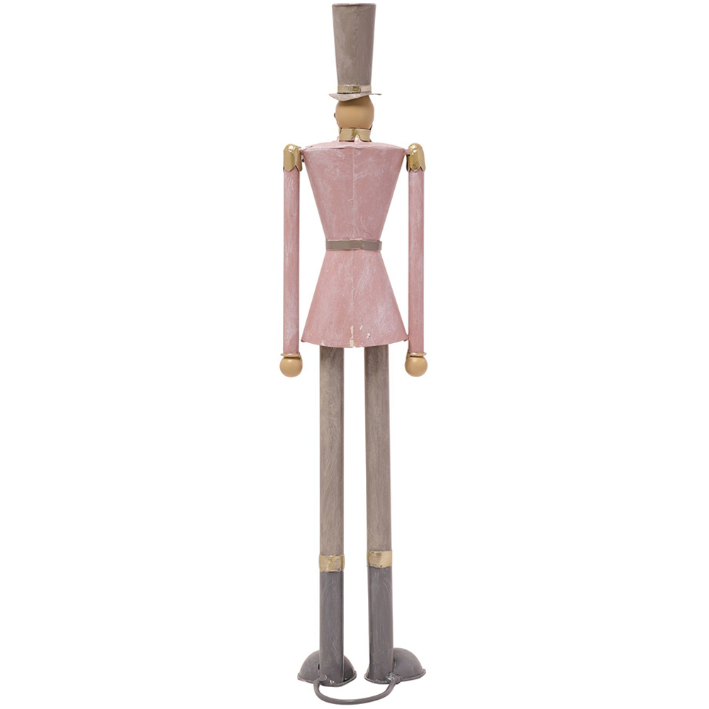 The Christmas Gift Co Medium Blush Metal Nutcracker Decoration Ornament Image 3