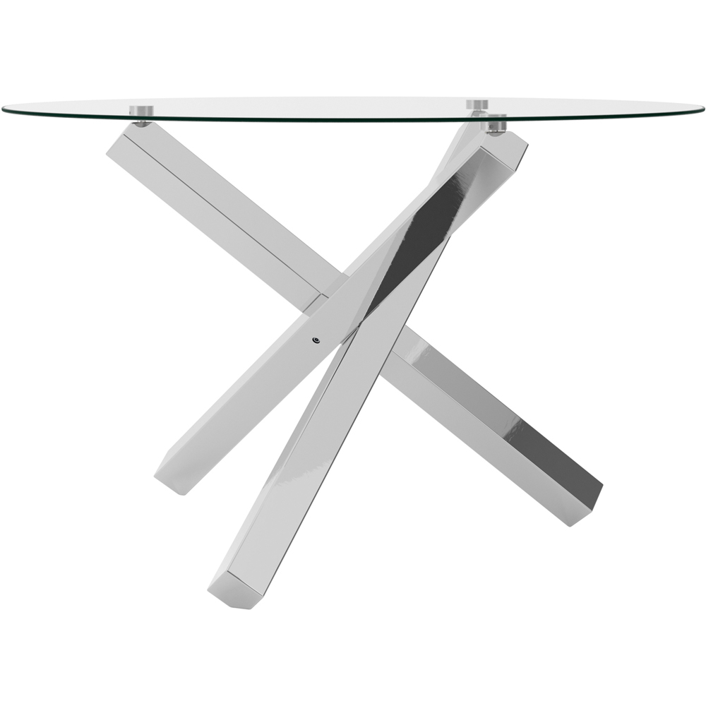 LPD Home Capri Clear and Silver 4 Seater Dining Table Image 3