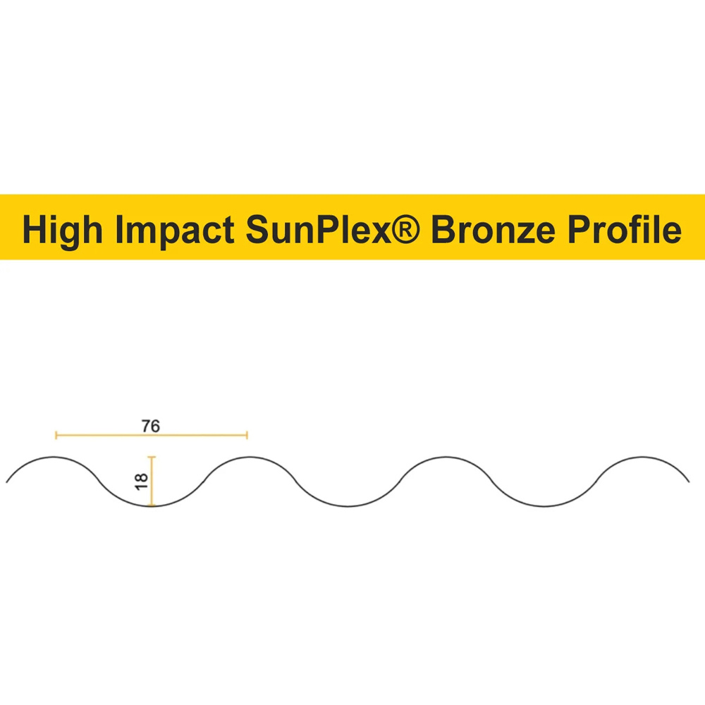 TG Crafters SunPlex Bronze Polycarbonate Corrugated Roof Sheet 800 x 1530mm 3 Pack Image 3