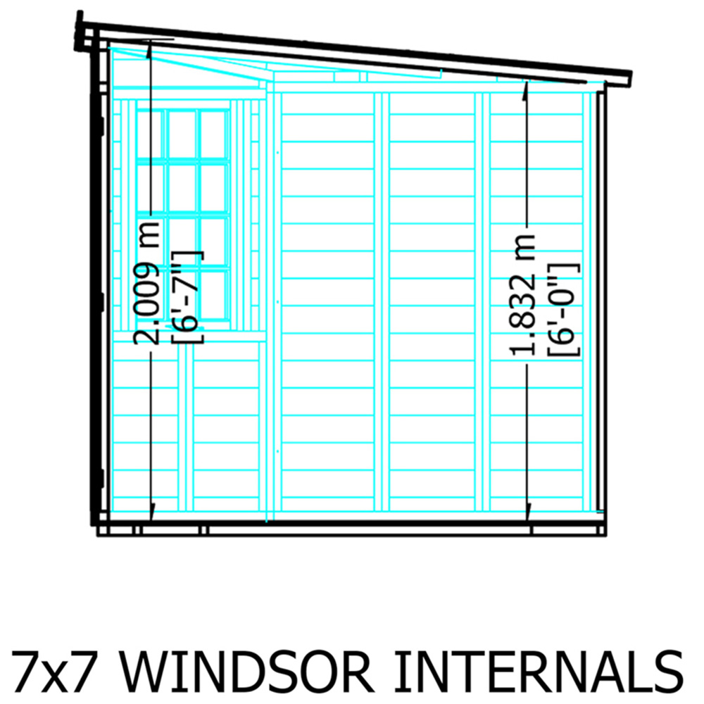 Shire Windsor 7 x 7ft Double Door Shiplap Pent Summerhouse Image 8