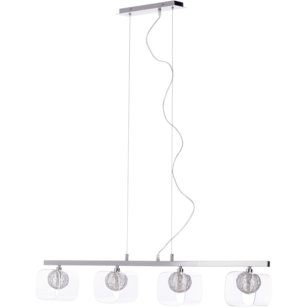 Inlight Crackle in Glass 4 Light Chrome Ceiling Bar Light Image 1