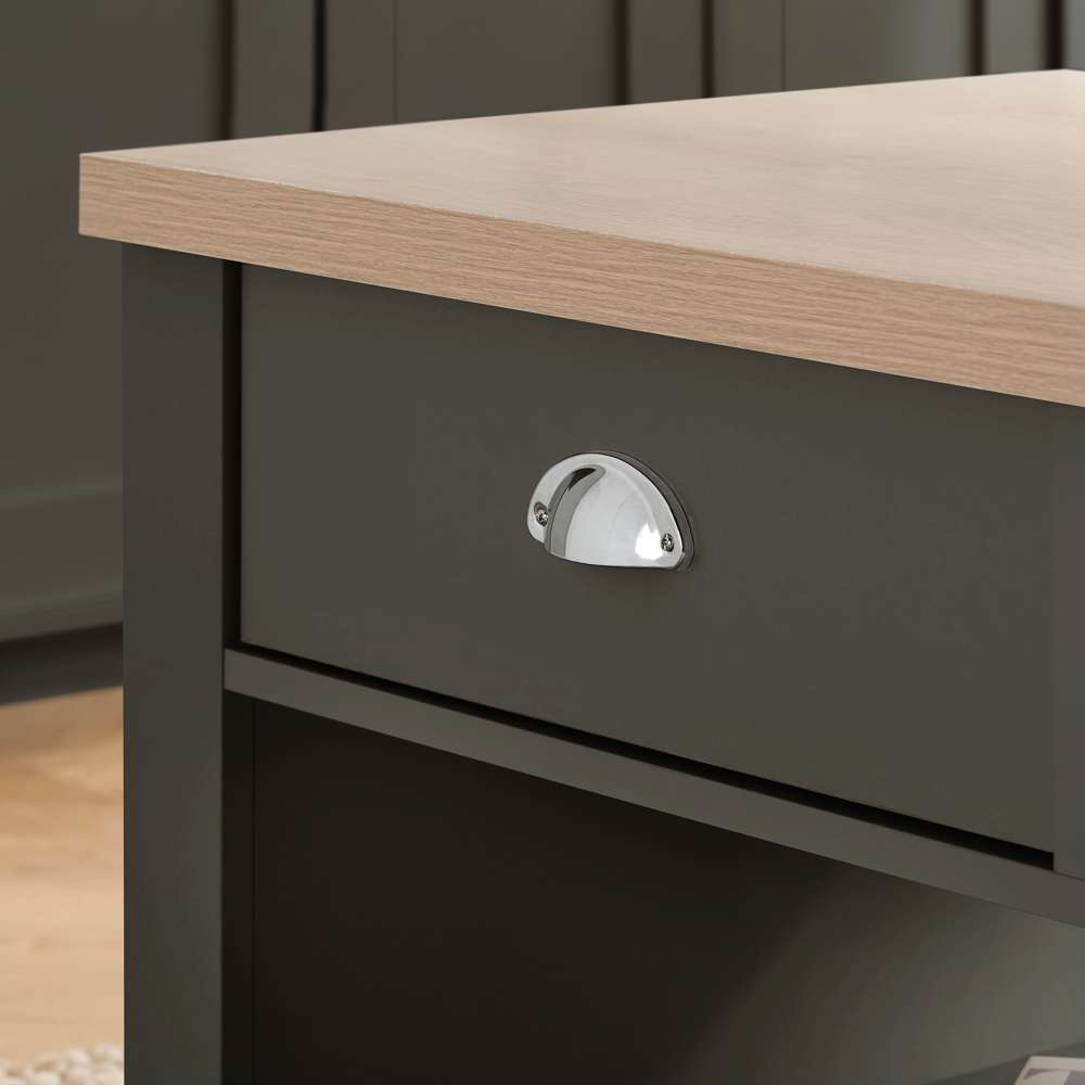 Birlea Highgate 2 Drawer Single Shelf Dark Grey and Oak Coffee Table Image 6