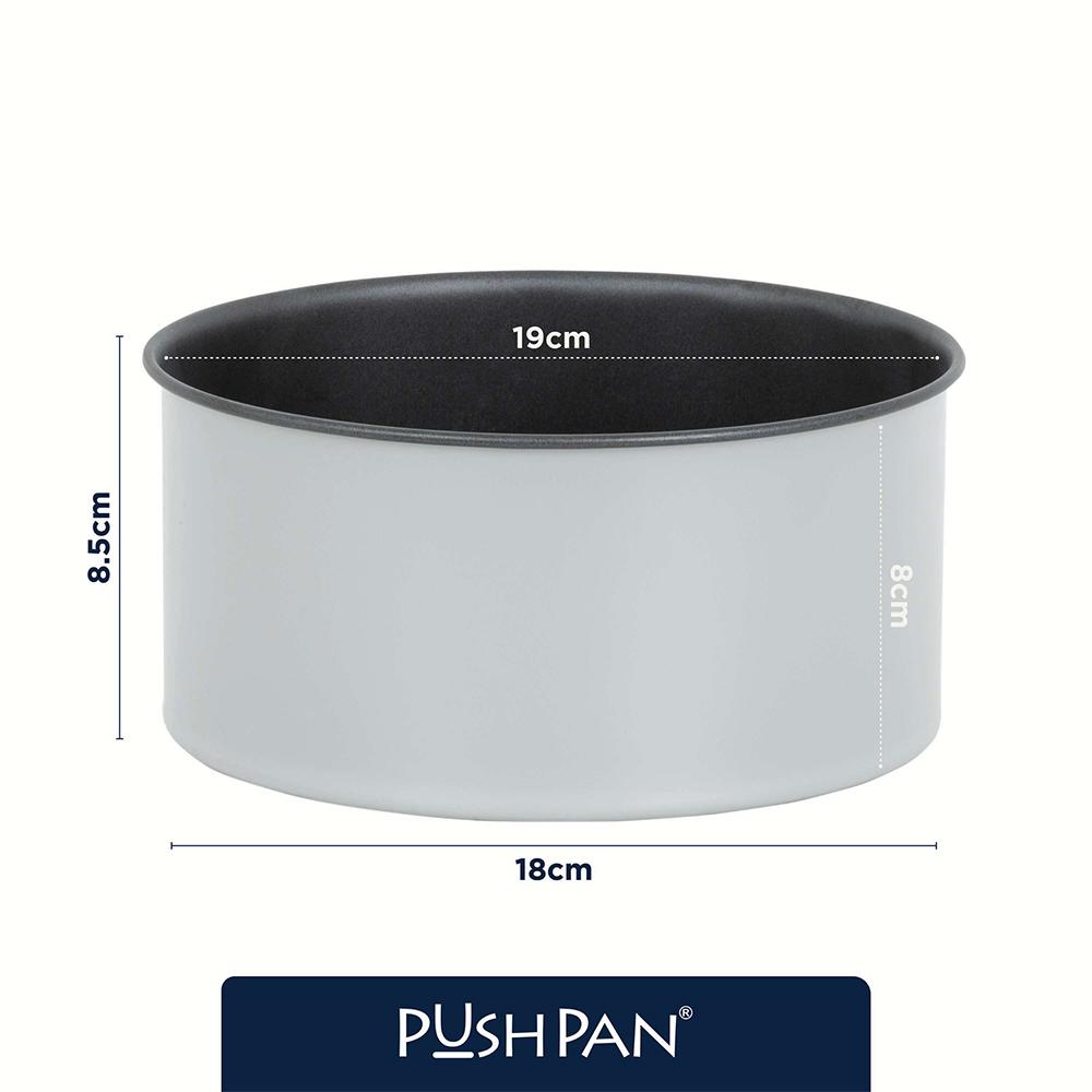 Wham PushPan 18cm Set of 2 Light Grey and Pewter Deep Tin Image 9