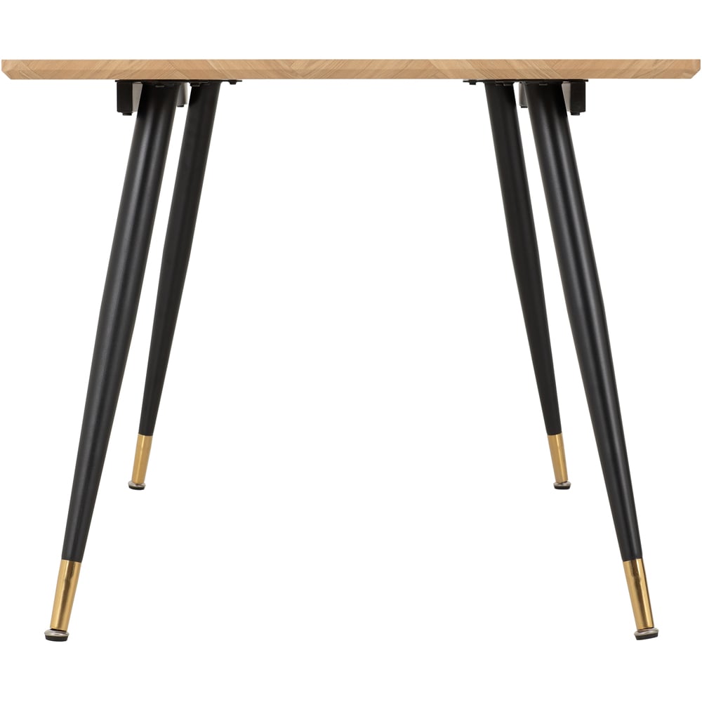 Seconique Hamilton Black Medium Oak Effect Dining Table Large Image 3