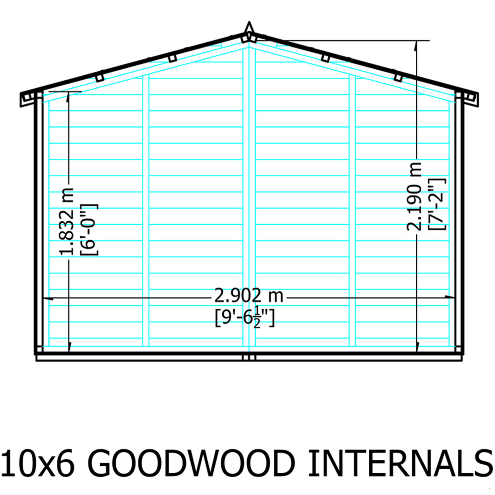 Shire Goodwood 10 x 6ft Shiplap Style C Security Cabin Apex Summerhouse Image 7