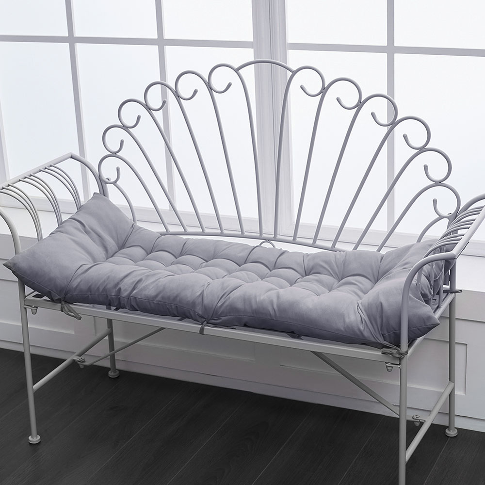 Living and Home Grey Thick Soft Chaise Lounge Garden Chair Cushion Image 5