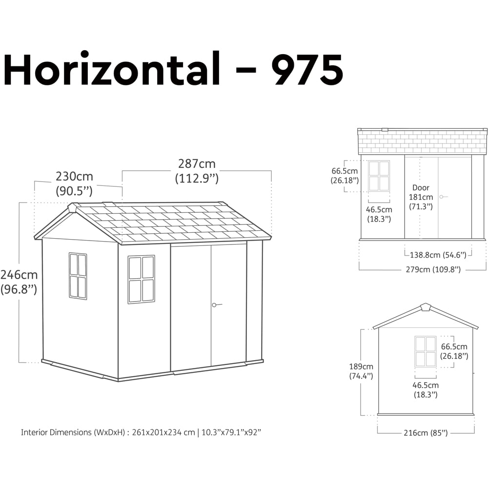 Keter Newton Plus 9 x 7.5ft Grey Steel Double Wall Shed Image 8