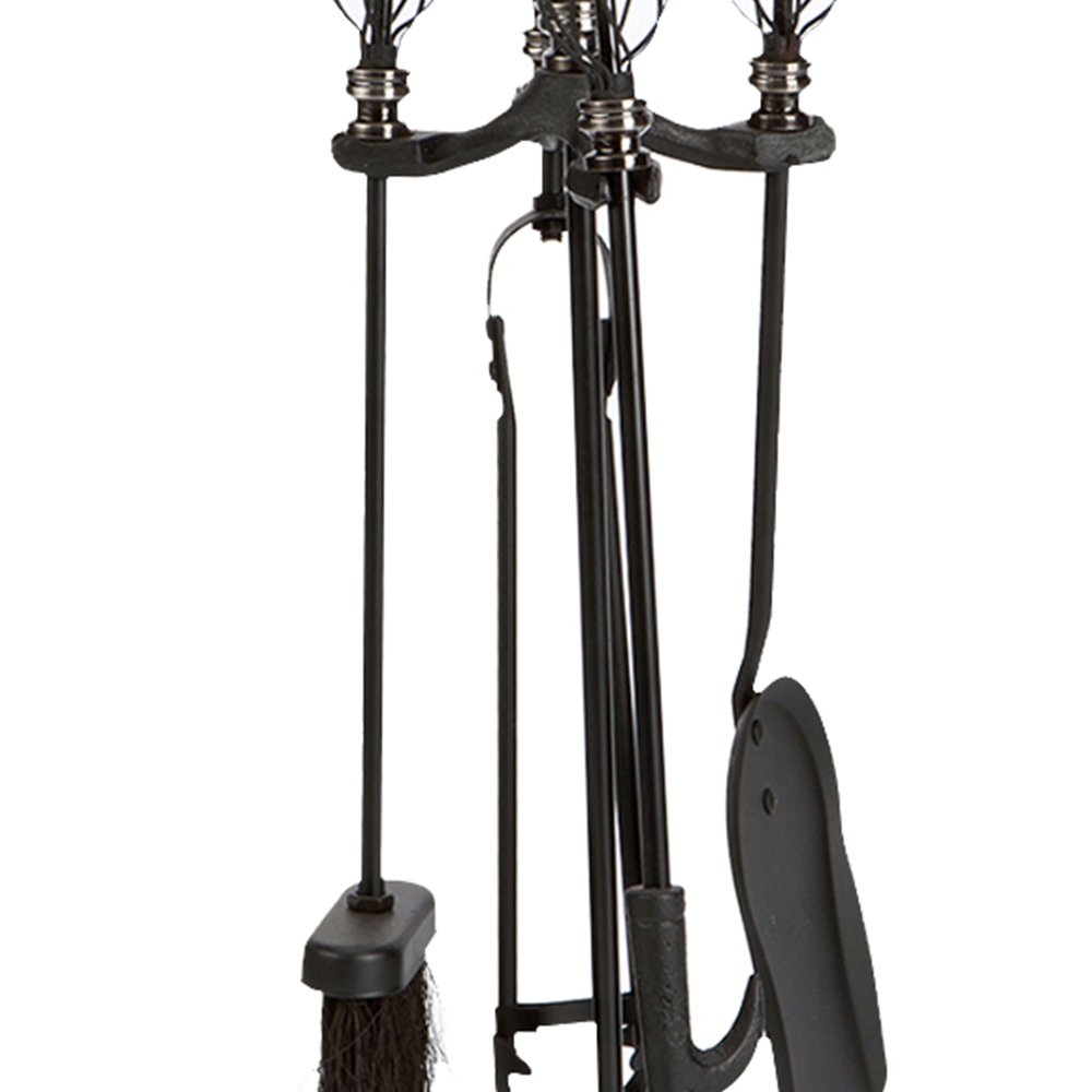 Inglenook Fireside 5 Piece Pewter Spiral Fireside Companion Set Image 2