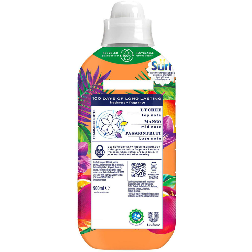 Comfort Creations Passion Bloom Lasting Fragrance Fabric Conditioner 30 Washes 900ml Image 3