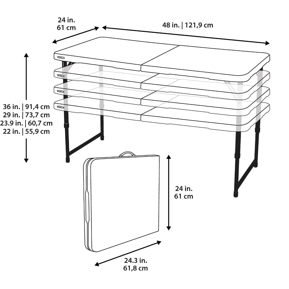 Lifetime Products Height Adjustable Fold In Half Light Commercial Table Image 9