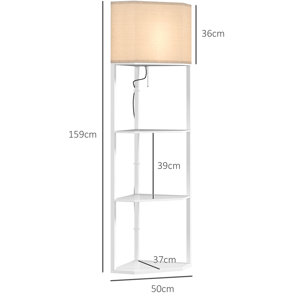 Portland 3 Shelf White Corner Floor Lamp Image 9