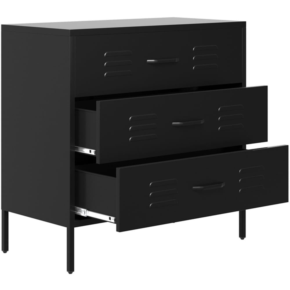 LPD Home Caleb 3 Drawer Black Chest of Drawers Image 4