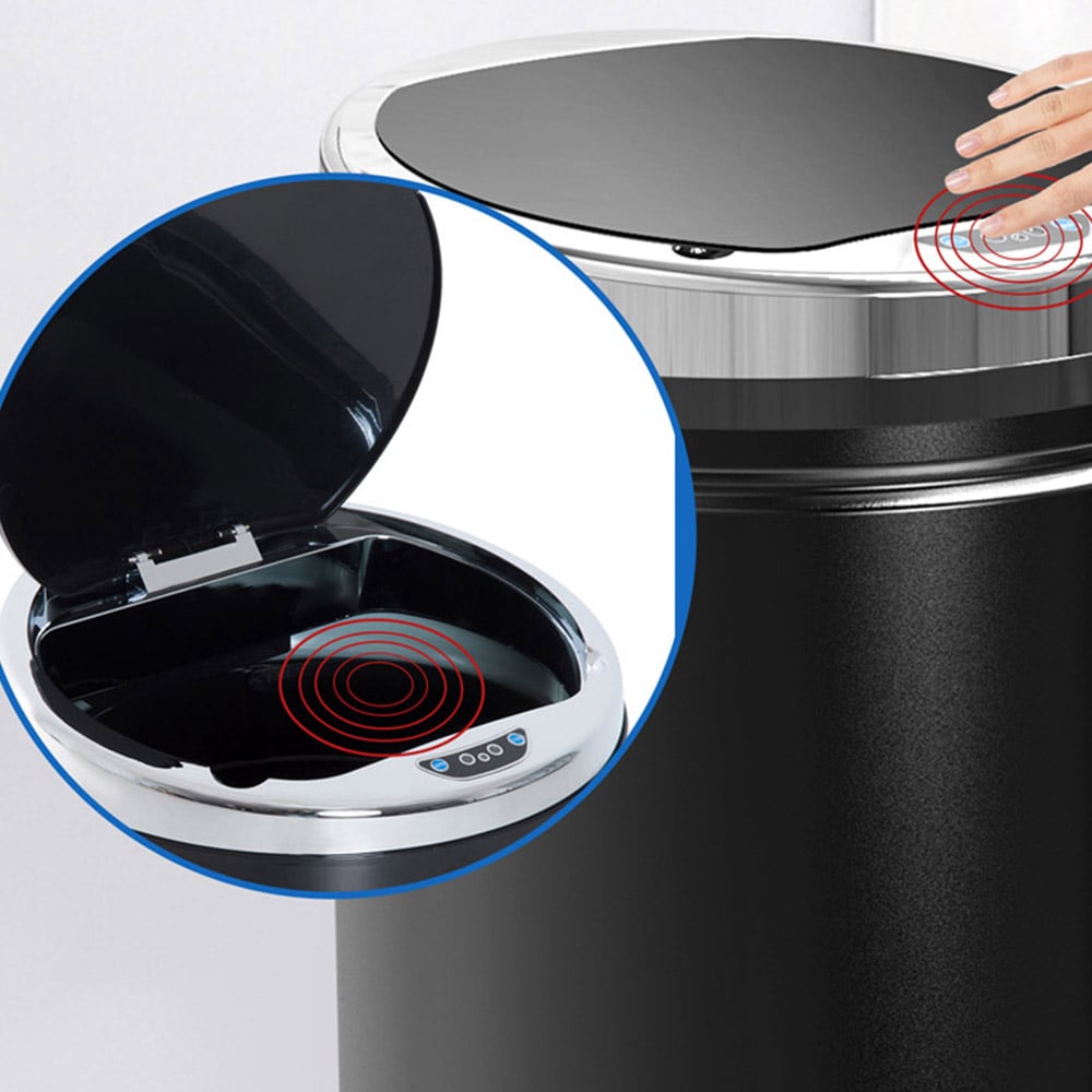 HOMCOM Black Stainless Steel Bin 42L Image 4