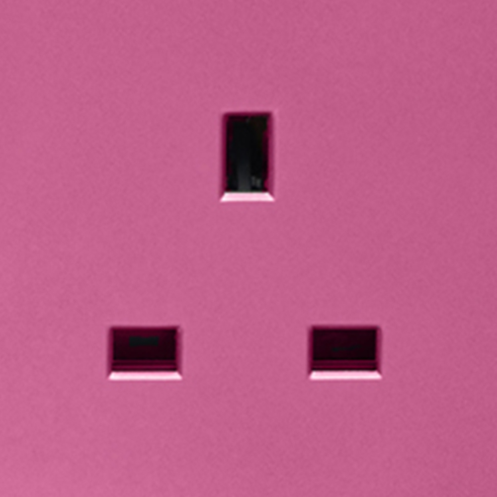 Trendi Switch 2 Gang Long Switch Candy Pink Plug Socket 5 Pack Image 3