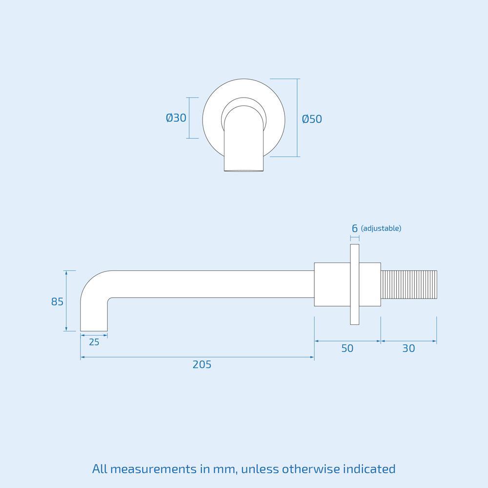 Nes Home Remy Concealed Valve Hot and Cold Mixer and Basin Mixer Tap with Waste Image 3