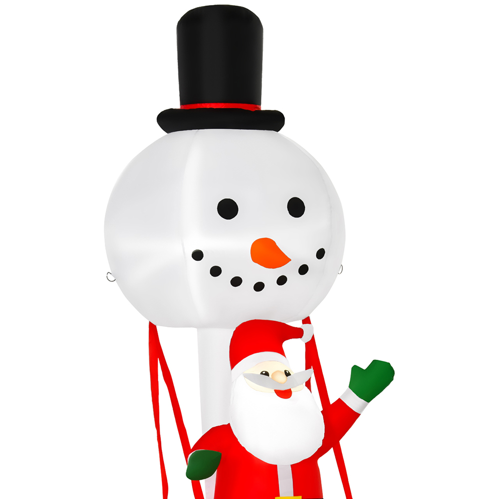 Everglow LED Inflatable Christmas Santa Claus on Snowman Hot Air Balloon 8.2ft Image 3