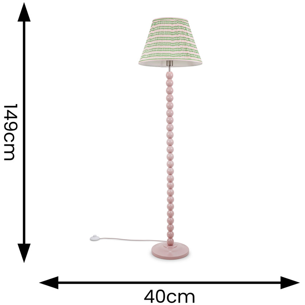 ValueLights Bobbins  Pink Aztec Shade Rose Pink LED Floor Lamp Image 6