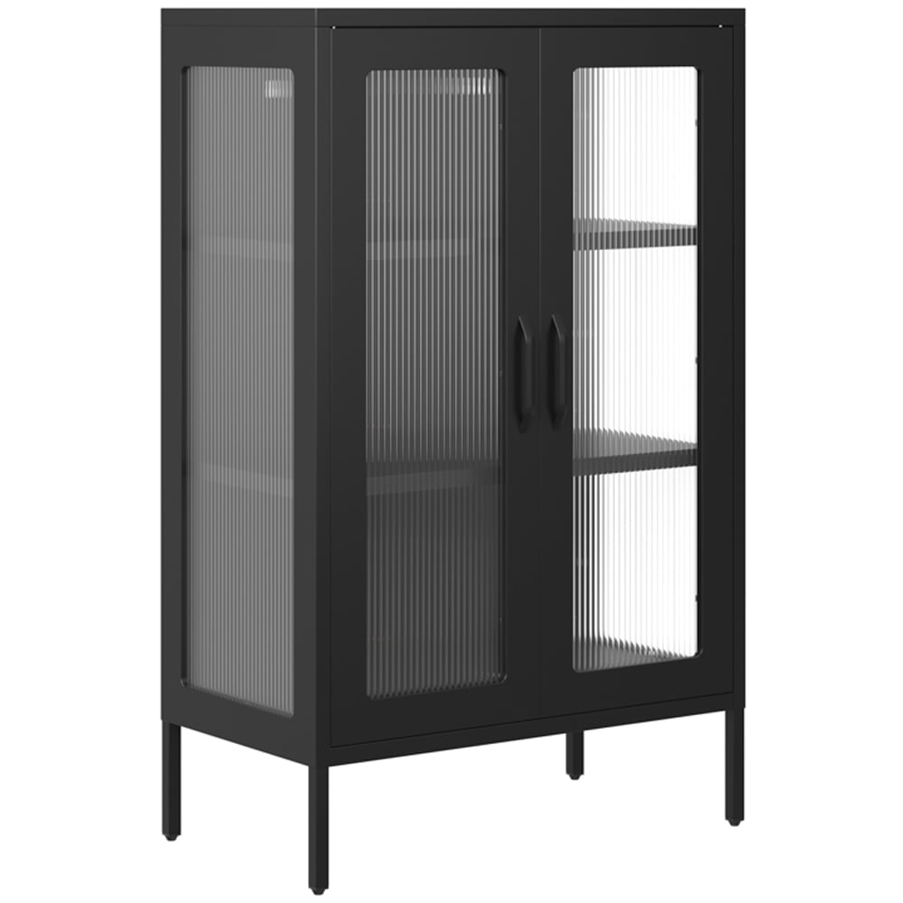 LPD Home Marsh 2 Door Black Glass Display Cabinet Image 3