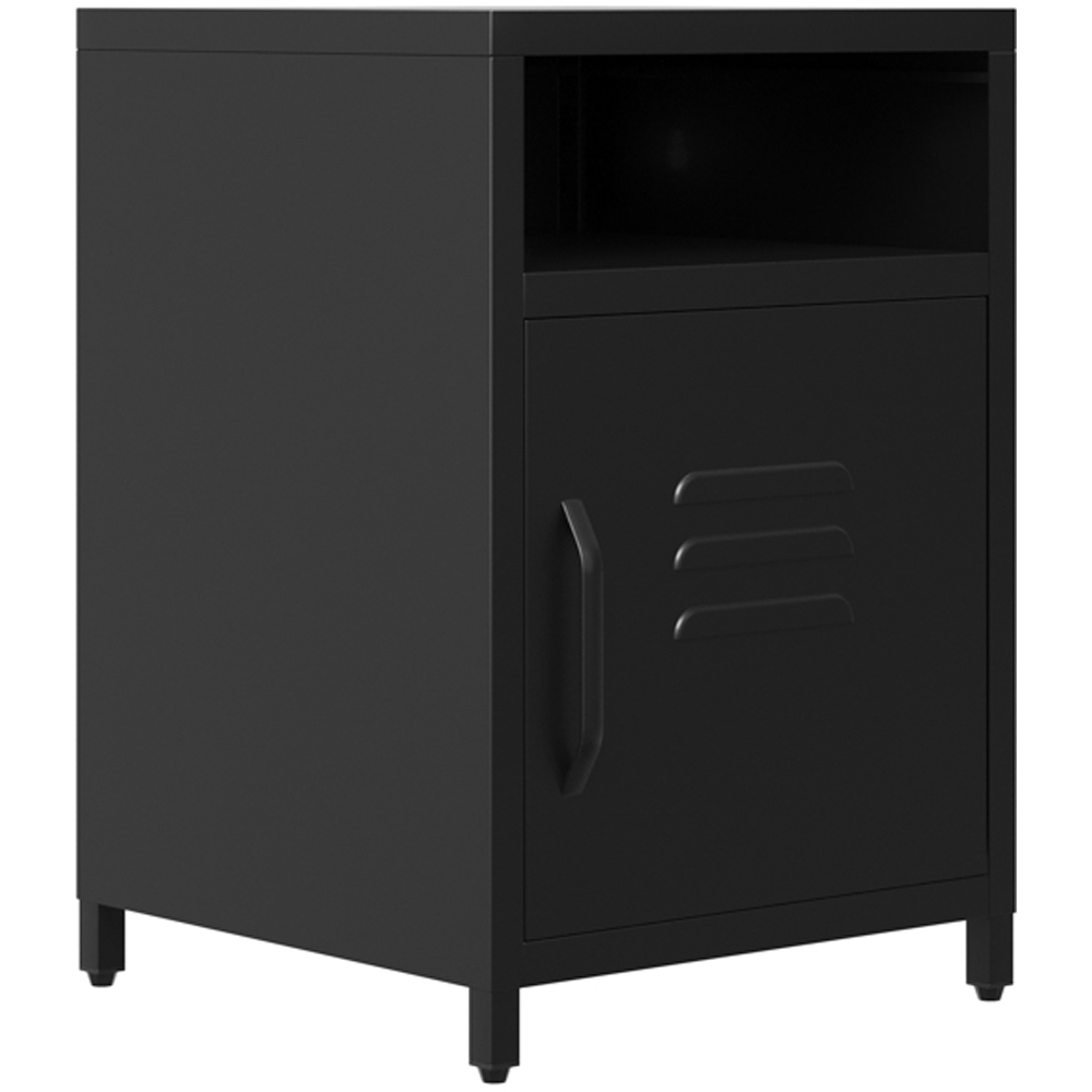 LPD Home Dillon Single Door Single Shelf Black Bedside Cabinet Image 3