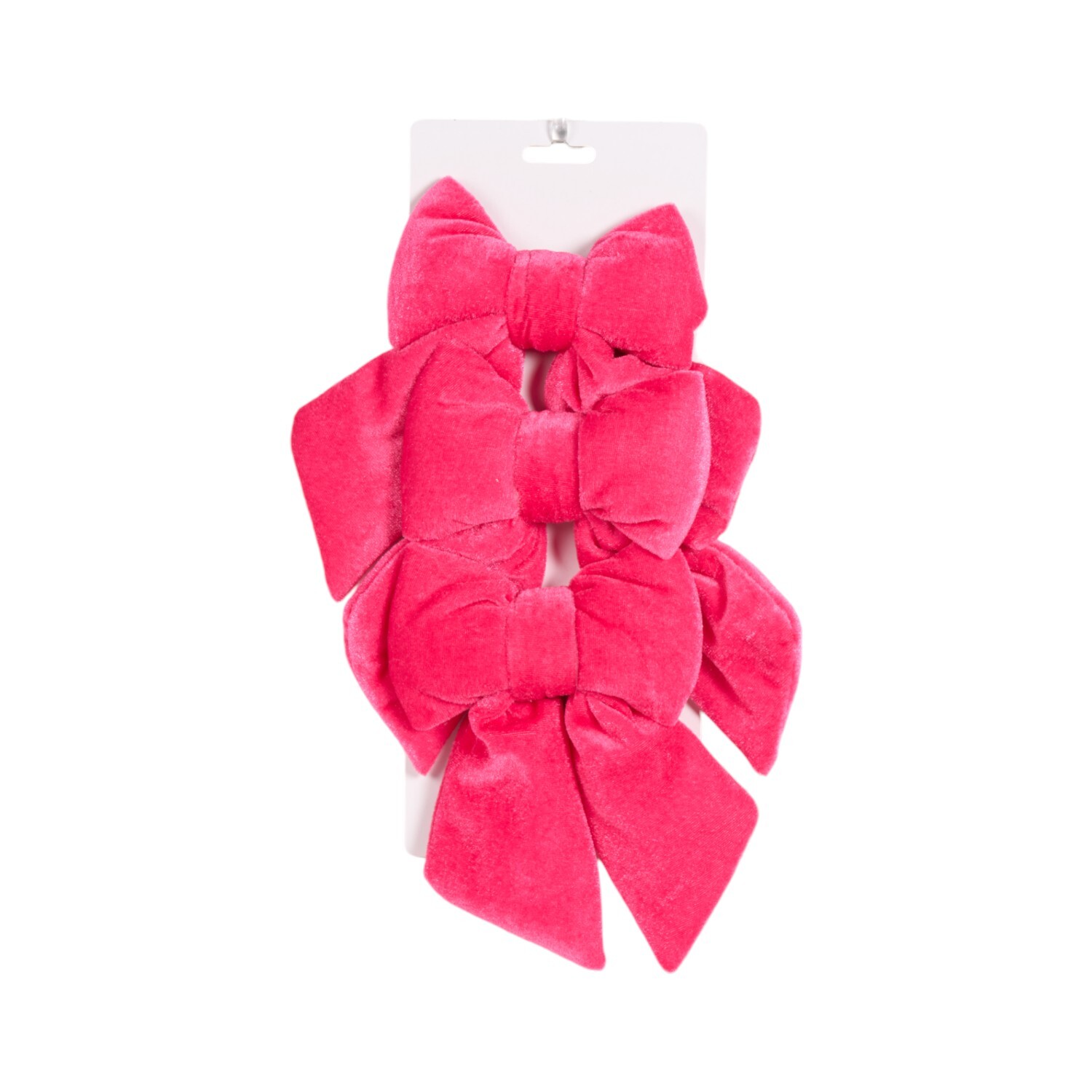 Set of 3 Chunky Plush Bow Tree Decorations Image 9