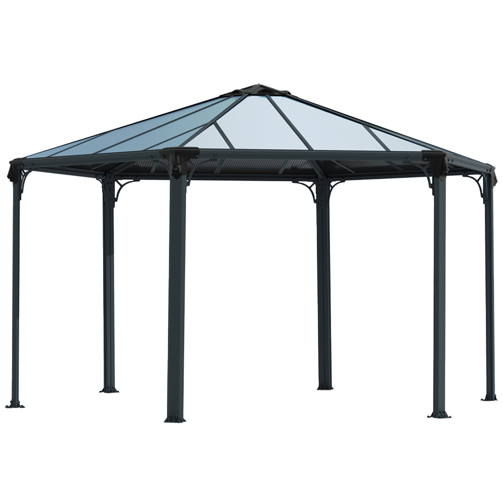 Palram Canopia Monaco 2.89 x 3.9m Hexagon Grey Garden Gazebo Image 2