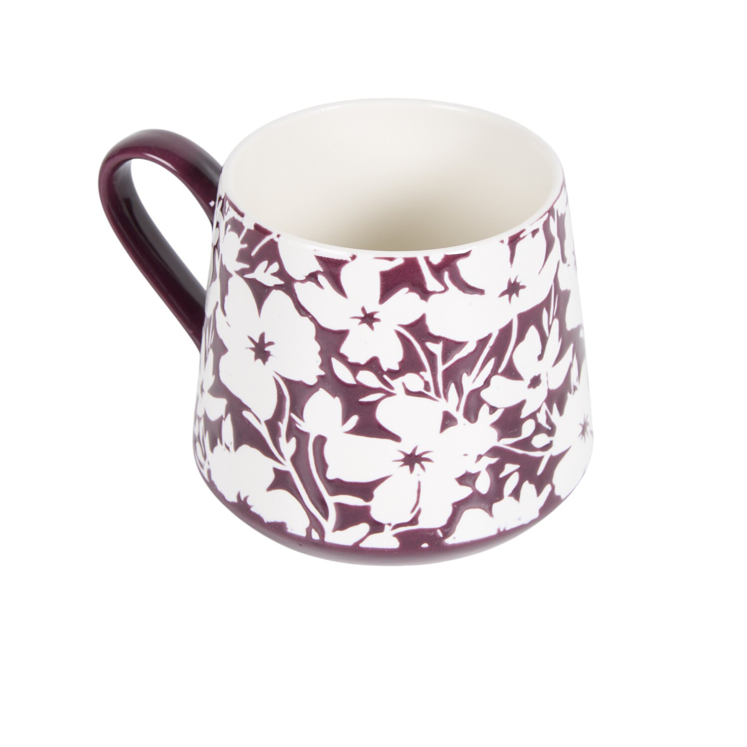 Floral Stoneware Mug 400ml Purple Image 4