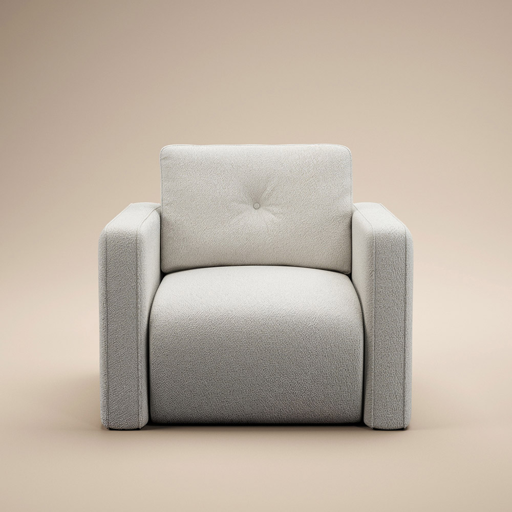 Solace+Co Wilfie Beige Chenille Armchair Image 3