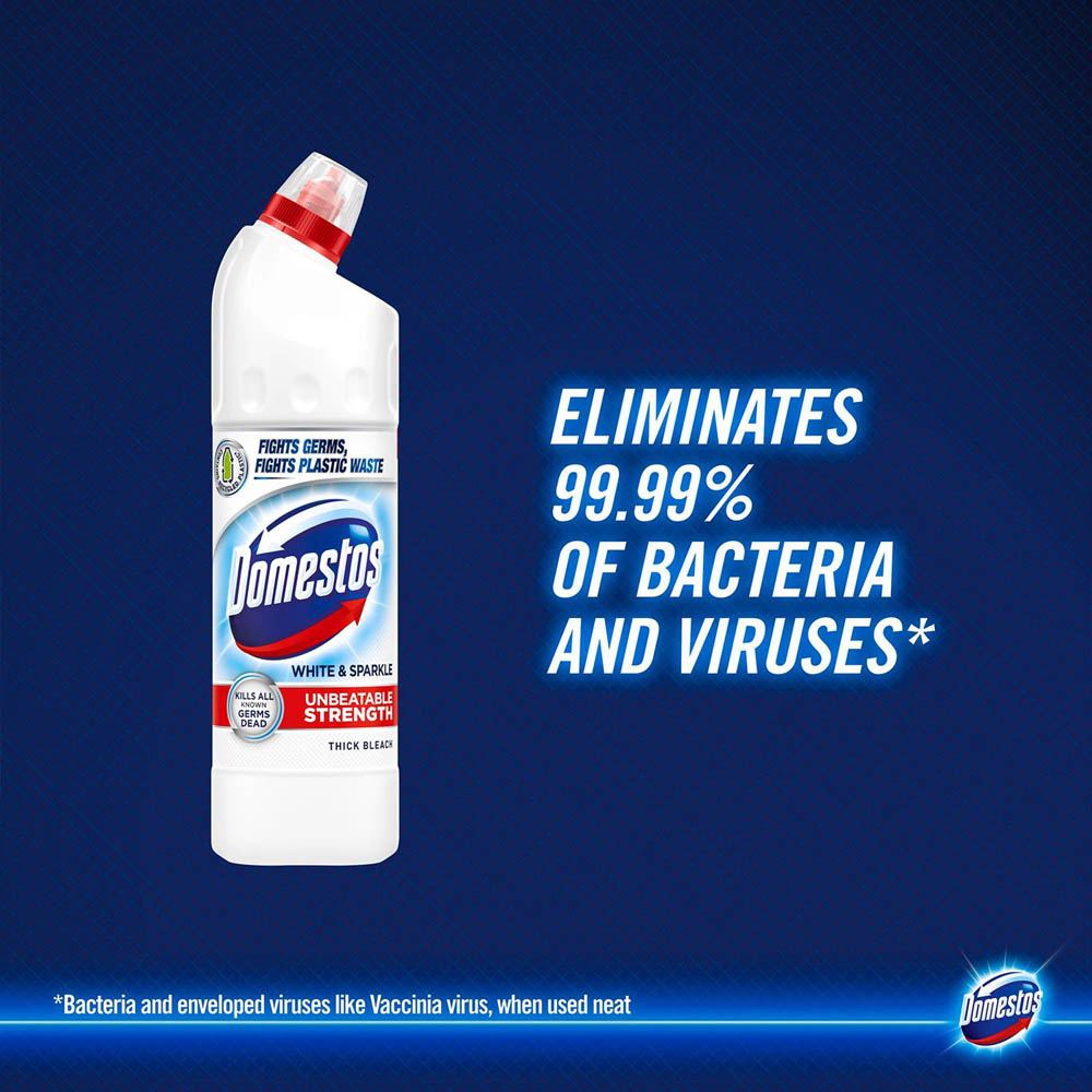 Domestos White and Sparkle Thick Bleach 750ml 6 Pack Image 4