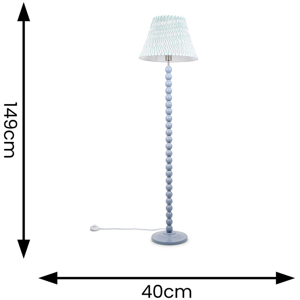 ValueLights Bobbins Green Arrow Shade Powder Blue LED Floor Lamp Image 6