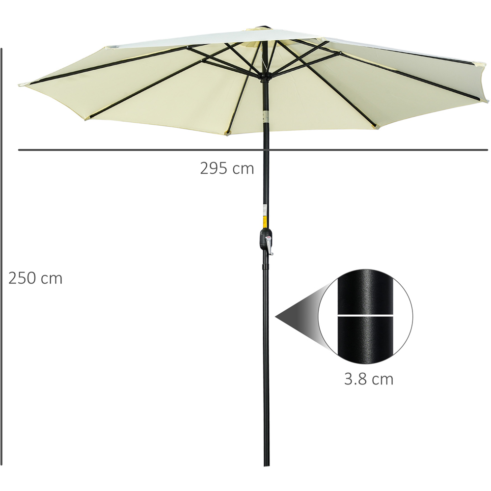 Outsunny Beige Crank and Tilt Parasol 3m Image 7