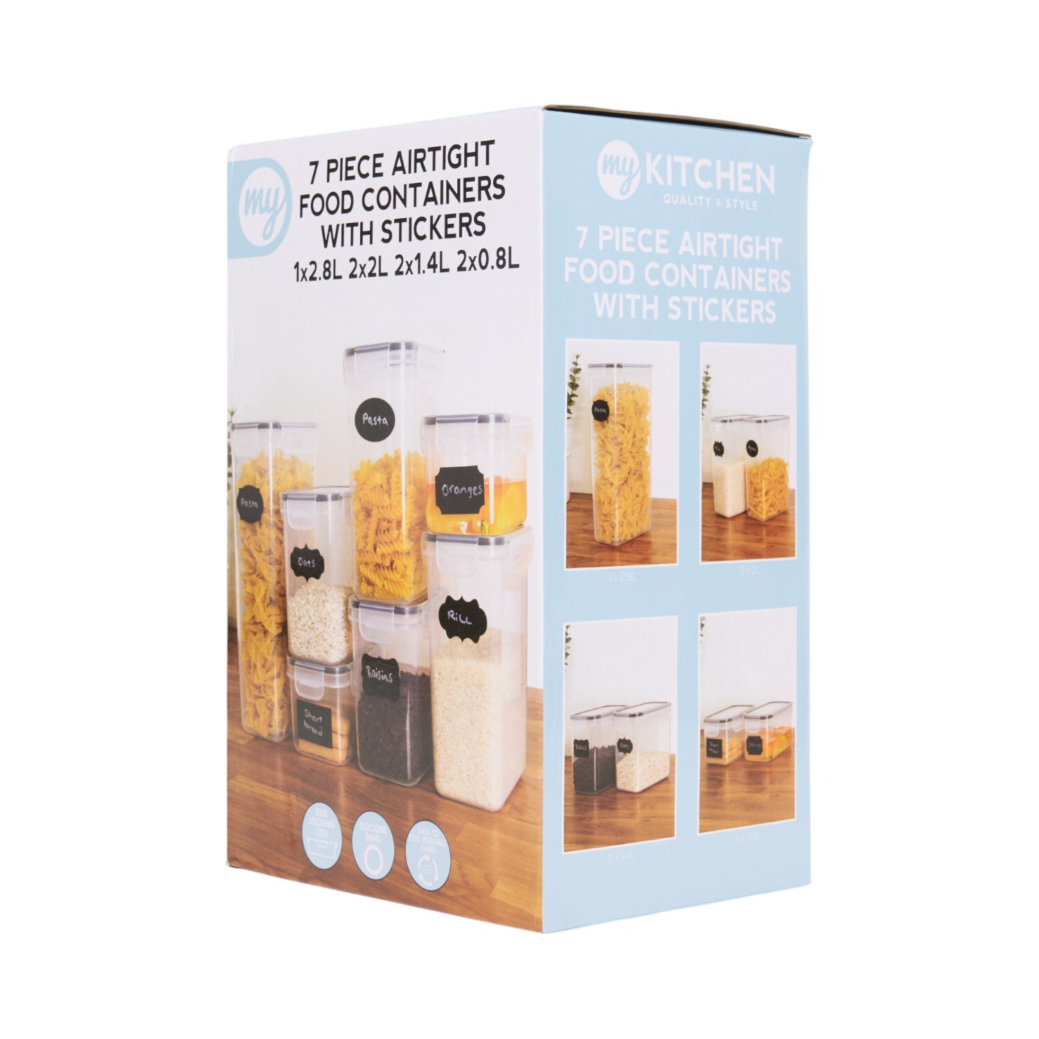 My Kitchen 7 Piece Airtight Food Containers with Stickers Image 4